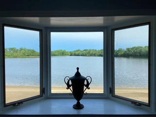 View of lake from living room