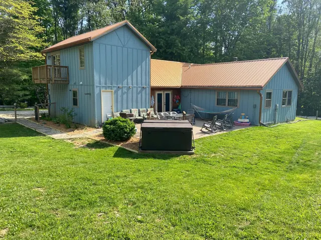 Back patio with 7-person hot tub