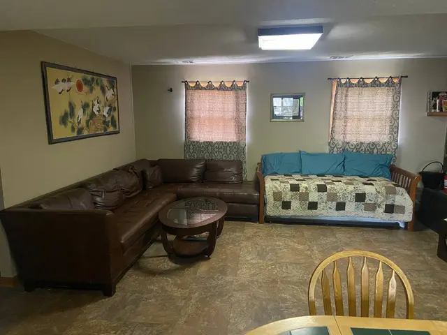 Living room with 43-inch Roku TV
