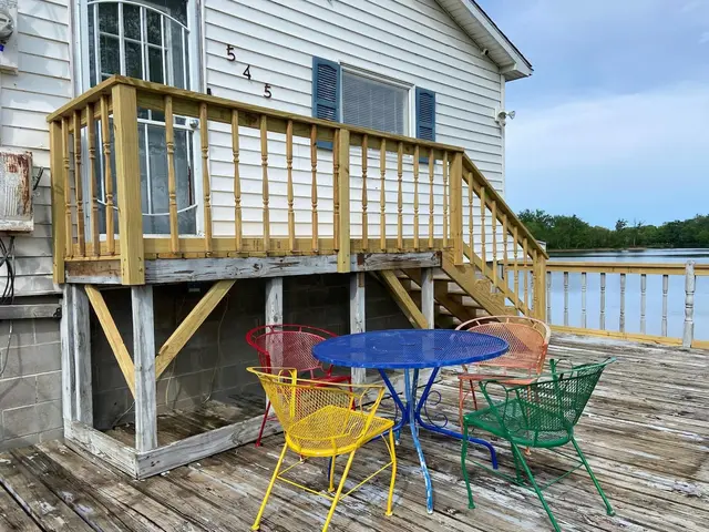 Outside patio overlooking lake