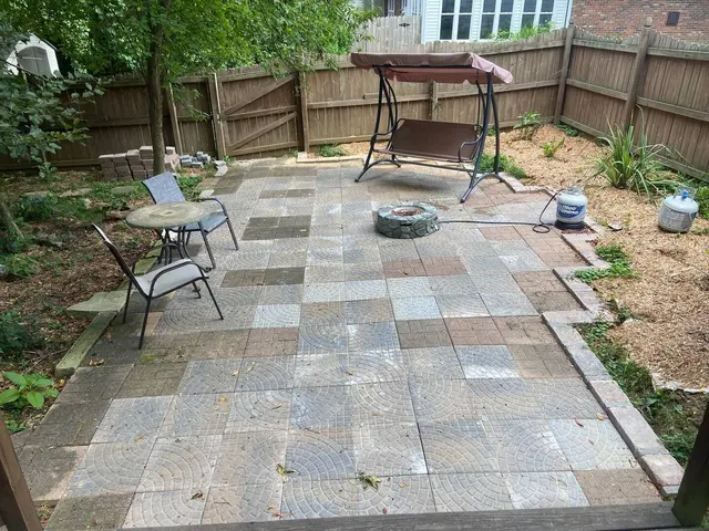Backyard patio and fire pit