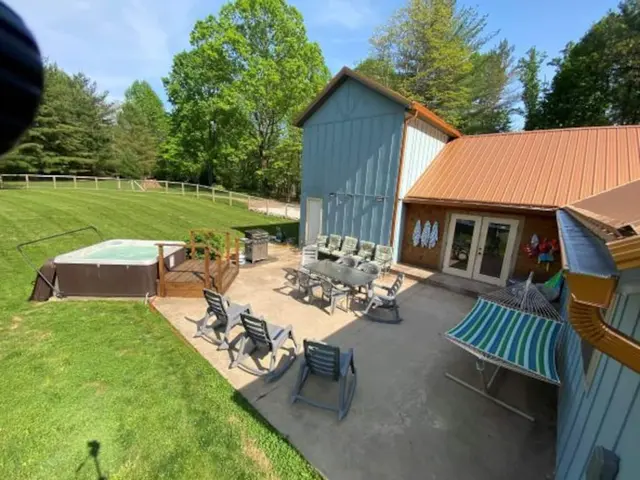 Patio and 7-person hot tub